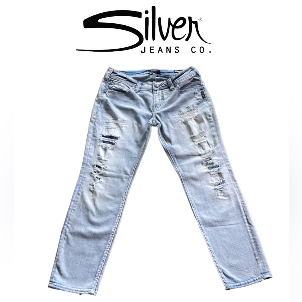 Sliver Jeans Co. Women's Boyfriend Jeans Size 28 Distressed Light Wash